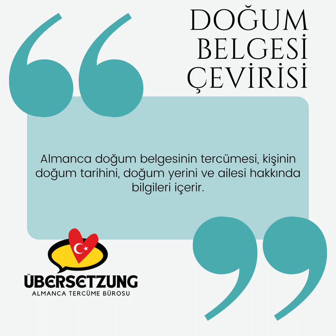 Almanca Doğum Belgesi Tercümesi