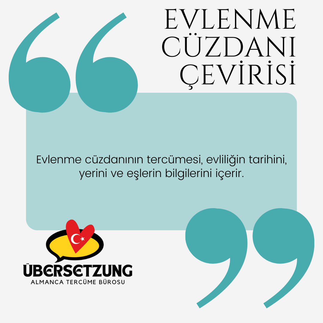almanca evlenme cüzdanı tercümesi