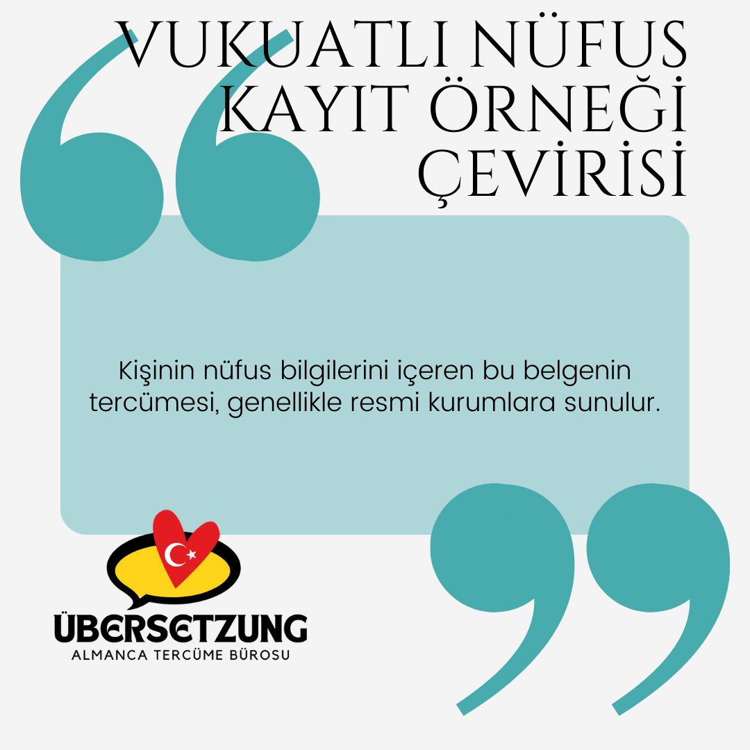 almanca nüfus kayıt örneği tercümesi