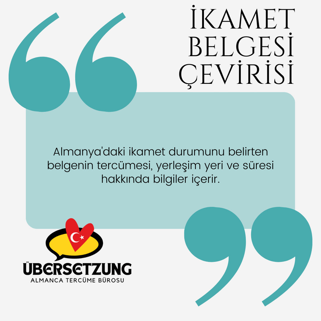 almanca ikamet belgesi tercümesi