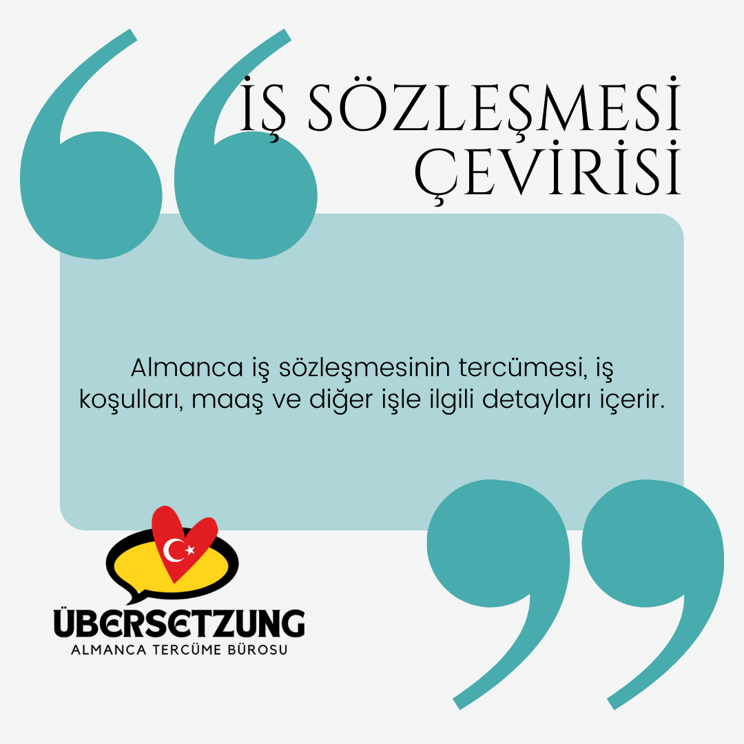 almanca iş sözleşmesi tercümesi